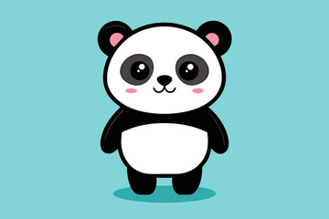 Cute panda sitting cartoon vector icon illustration animal nature icon concept isolated flat vector