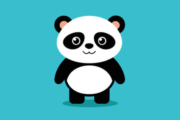 Cute panda sitting cartoon vector icon illustration animal nature icon concept isolated flat vector