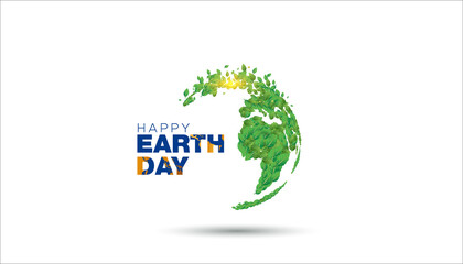 Happy Earth Day. Awareness concept for saving earth of global warming, conservation of green environment and planting trees.