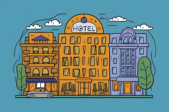 Illustration of hotel deal and accommodation choices for travelers