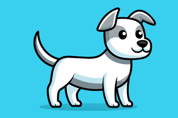 Cute Dog sitting cartoon vector icon illustration animal nature icon concept isolated flat vector
