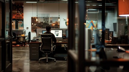 Man Working at Desk in Modern Phoenix Office