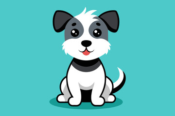 Cute Dog sitting cartoon vector icon illustration animal nature icon concept isolated flat vector