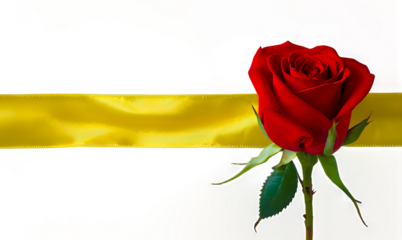 PNG rosa de Sant Jordi y una cinta amarilla