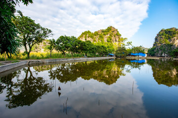 Fototapeta premium Ninh Binh Province - Vietnam. December 06, 2015. South of Hanoi, Ninh Binh province is blessed with natural beauty, cultural sights and the Cuc Phuong National Park, Vietnam.