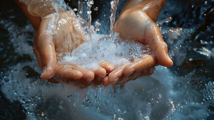Clean Hands Under Flowing Water