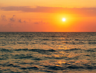 Fototapeta premium Shot of the dramatic sunrise by the sea. Nature