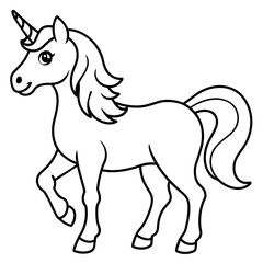 Unicorn   illustration line art vector
