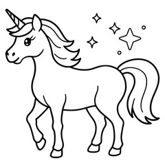 Obraz na płótnie Canvas Unicorn illustration line art vector