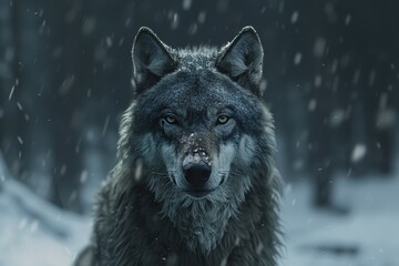 a wolf in the snow