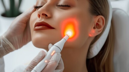 Woman Undergoing Light Therapy