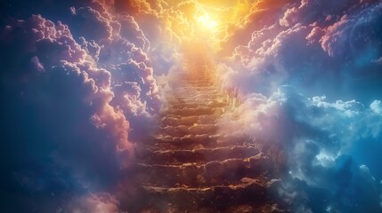 Stairway Ascending Into Clouds