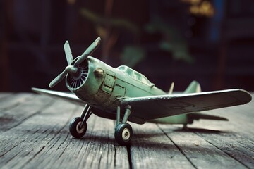 Nostalgic wanderlust Retro airplane miniature evokes travel memories