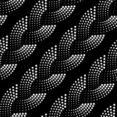 Vector seamless texture. Modern geometric background with dot braids. - 768162335
