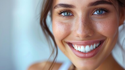Smiling Woman With Blue Eyes