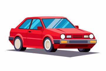 Modern Red car, Vector art, Illustration, White Background