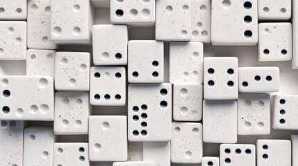 Domino effect shot on black background, AI generated