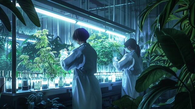 Group of People Standing in Front of Plants