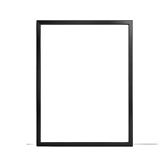 Realistic empty black frame mockup isolated on a transparent background. PNG cutout or clipping path.