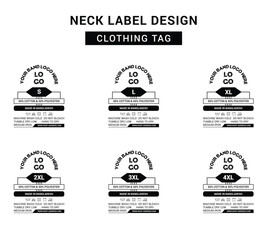 Neck label template concept vector or EPS design for garment