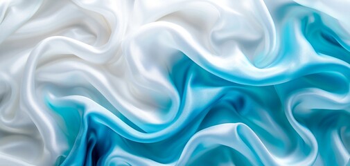 Fototapeta premium Smooth Blue and White Wavy Lines Background. Generative AI