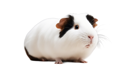 pig guinea backgrou front porcellus white cavia sniffing pet alert animal themes attentive breed brown copy space cut-out domestic full-length indoor isolated on looking away up mammal nature no