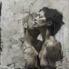 Romantic Kiss Painting