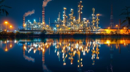 Fototapeta premium Industrial Factory Emitting Smoke