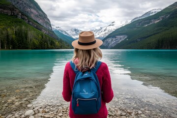 Searching for cheap trips, budget conscious traveler plans adventures - obrazy, fototapety, plakaty