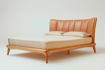 double bed isolated under the white background
