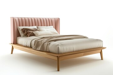 double bed isolated under the white background
