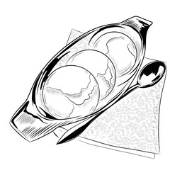 Ice cream  clip art dessert  in  glassware, png file, Isolated on transparent background. 