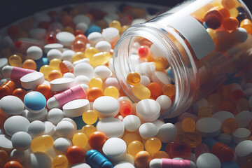 Several medications. Several tablets, pills. AIDS treatment. Treatment for an illness. Psychiatry. Infectious diseases.