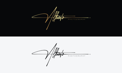 Handwriting logo signature logo Photography logo Design template