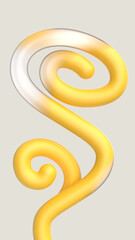 Cute playful squiggle line. Abstract flower. Playful 3D shape. Quirky object