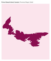 Prince Edward Island, Canada. Simple vector map. Province shape. Solid style. Border of Prince Edward Island. Vector illustration.