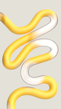Cute playful squiggle line. Abstract playful 3D shape. Quirky object, tube