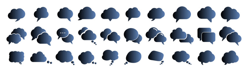 Set of chat speech bubble templates. Cloud speech bubbles collection. 