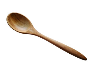 Empty wooden spoon. isolated on transparent background.