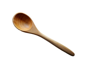 Empty wooden spoon. isolated on transparent background.
