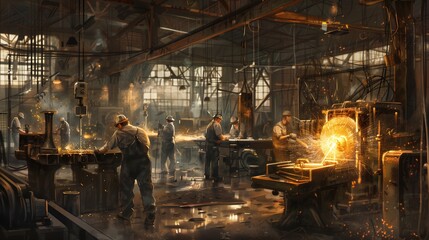 Men Working in Factory