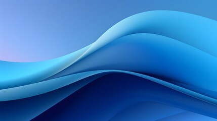 Fototapeta premium Wavy blue abstract minimalist background. Timeless design with smooth wavy pattern.