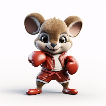 a cartoon mouse wearing boxing gloves