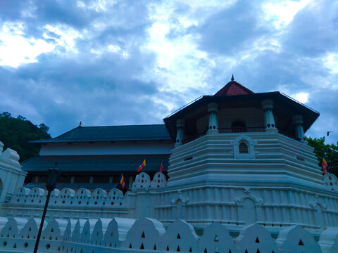 Kandy, Sri lanka - 22 March 2024. Sacred Tooth Relic Temple. Sri Lankan sinhala name is " Sri Dalada Maligawa ". Most popular travel destination in sri lanka