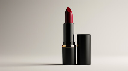 Red lipstick on a neutral background