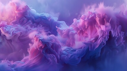 Abstract fluid art painting background in alcohol ink technique, mixture of magenta, purple and blue paints. Transparent overlayers of ink create glowing golden veins and gradients. - obrazy, fototapety, plakaty