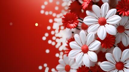 Red and white beautiful Martisor spring flower