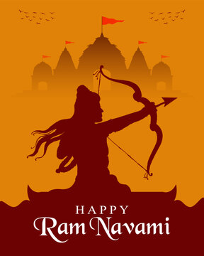 Happy Ram Navami indian hindu festival social media post design