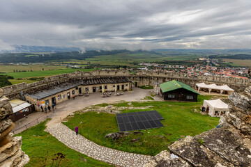 Zipser Burg, Spi&scaron;sk&yacute; hrad, UNESCO World Heritage, View from Inside into panoramic surroundings