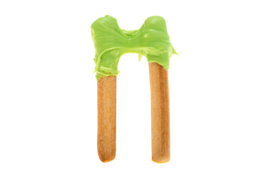 biscuit sticks with cream isolated
